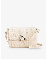 Ted Baker - Floreti Magnolia-badge Lace-embroidered Woven Crossbody Bag - Lyst