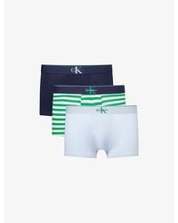 Calvin Klein - Archive Logo-Waistband Pack-Of-Three Stretch-Cotton Trunks - Lyst