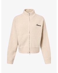 ADANOLA - Funnel-Neck Zip-Up Cotton-Knit Jumper - Lyst