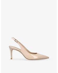 Stuart Weitzman - Stuart Power 75 Slingback-Strap Patent-Leather Heeled Pumps - Lyst