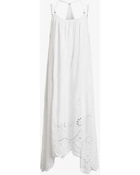 AllSaints - Areena Relaxed-fit Embroidered Organic-cotton Midi Dress - Lyst
