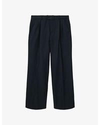 AllSaints - Roland Straight-Leg Cotton And Linen-Blend Trousers - Lyst