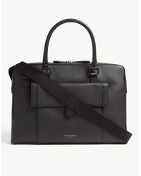 Ted Baker Grained Leather Document Bag - Blue