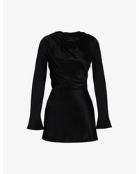 House Of Cb - Mariska Open-Back Satin Mini Dress Xs (A-C Cup) - Lyst