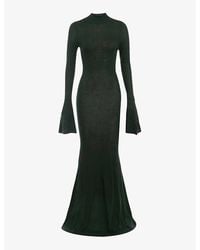 House Of Cb - Sancha Fluted-Sleeve Knitted Maxi Dress - Lyst