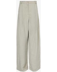 Frankie Shop - Piper Pleated-front Wide-leg High-rise Twill Trousers - Lyst