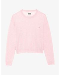 Zadig & Voltaire - Swapy Logo-Embroidered Cashmere Jumper - Lyst