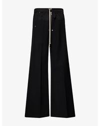 Rick Owens - Bela Drawstring Wide-Leg Wool Trousers - Lyst