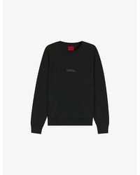 HUGO - Brand-Embroidered Relaxed-Fit Cotton-Blend Sweatshirt - Lyst
