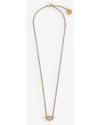 Maje - Rhinestone-embellished Gold-toned Brass Pendant Necklace - Lyst