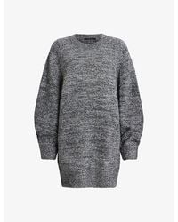 AllSaints - Dazzle Oversized-Fit Metallic-Knit Mini Dress - Lyst