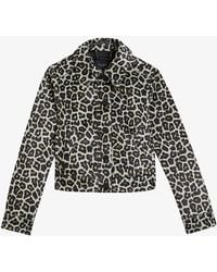 Ted Baker - Pelham Leopard-print Cropped Woven Jacket - Lyst