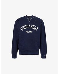 DSquared² - Logo Text-print Cotton-jersey Sweatshirt - Lyst