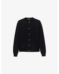 Prada - Crew Neck Cashmere Cardigan - Lyst