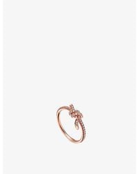 Tiffany & Co. - Tiffany Knot 18Ct Rose And 0.19Ct Pavé Diamond Ring - Lyst