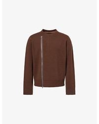 Sacai - Zip Embroidered-Logo Wool Jumper - Lyst