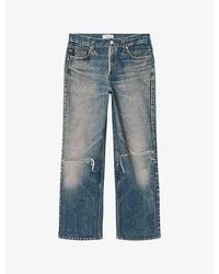 AllSaints - Ida Terry Straight-Leg Illusion-Denim Jeans - Lyst