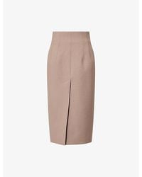 Mugler - Tailored Pencil Wool-Blend Midi Skirt - Lyst