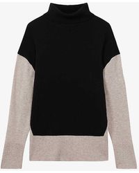 Reiss - Alexis Colour-blocked Knitted Jumper - Lyst