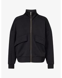 Now You Live - Oakland Zip-Through Stretch-Modal-Blend Sweatshirt - Lyst