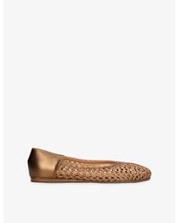 Ancient Greek Sandals - Aeropi Leather And Raffia Ballet Pumps - Lyst