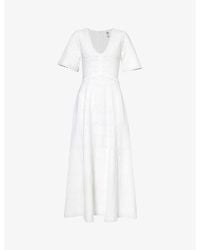Needle & Thread - Short-sleeved V-neck Recycled-viscose-blend Maxi Dress - Lyst