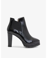 AllSaints - Sarris Block-heel Patent-leather Ankle Boots - Lyst