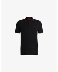 HUGO - Branded Short-Sleeved Stretch-Cotton Polo Shirt - Lyst