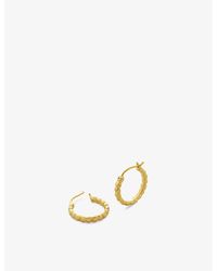 Monica Vinader - Nura Teardrop Small 18Ct-Plated Vermeil Recycled Sterling- Hoop Earrings - Lyst