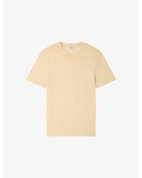 Sandro - Crewneck Linen-Jersey T-Shirt - Lyst