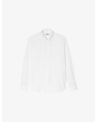 Sandro - Classic-Collar Long-Sleeve Cotton Shirt - Lyst