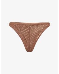 Devon Windsor - Lola Metallic-Knit Bikini Bottom - Lyst