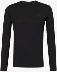 Emporio Armani - Rubberised-logo Crewneck Cotton-jersey T-shirt X - Lyst
