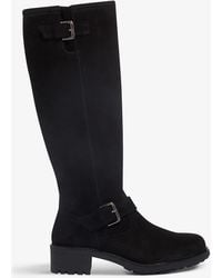 Bertie Trust Suede Knee-high Boots - Black