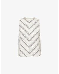 ME+EM - Textured Stripe Swing Cotton-Blend Top - Lyst