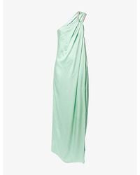 Stella McCartney - Crystal-Embellished One-Shoulder Woven Maxi Dress - Lyst