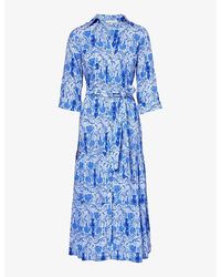 Heidi Klein - Lake Como Floral-pattern Woven Maxi Dress - Lyst