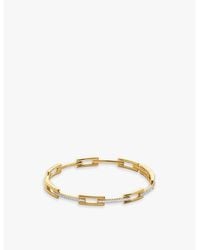 Monica Vinader - Signature Link 18Ct-Plated Vermeil Sterling- And 0.27Ct Brilliant-Cut Lab-Grown Diamond Bangle - Lyst