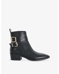 Dune - Pattin Buckle-Embellished Leather Ankle Boots - Lyst