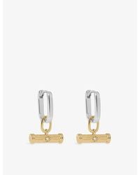 Astley Clarke - X Laura Jackson T-Bar 18Ct-Plated 925 Sterling And Sapphire Huggie Earrings - Lyst