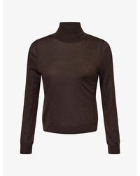 Vince - Slim Cashmere-Silk Turtleneck Top - Lyst