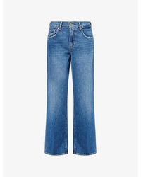7 For All Mankind - Stovepipe Straight-Leg Stretch-Denim Jeans - Lyst