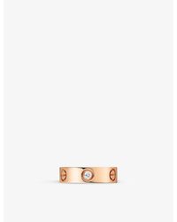 Cartier - Love 18ct Rose-gold And 0.22ct Brilliant-cut Diamond Wedding Ring - Lyst