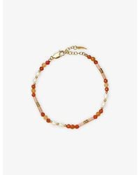 Missoma - Gemstone 18Ct- Plated Brass And Pearl Beaded Bracelet - Lyst