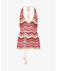 Devon Windsor - Carina Halter-Neck Knitted Top - Lyst