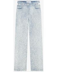 IRO - Lambert Cut-out Embroidered High-rise Denim Jeans - Lyst