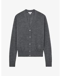 Reiss - Simi V-Neck Wool Cardigan - Lyst