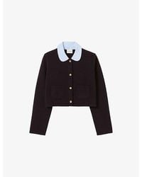 Claudie Pierlot - Collared Button-Down Knitted Cardigan - Lyst