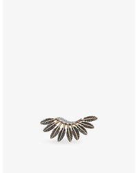 Kismet by Milka - Feather Arc 0.06Ct Diamond Stud Earring - Lyst