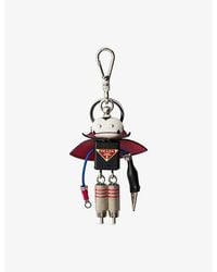 Prada - Robot Saffiano Leather Bag Charm - Lyst